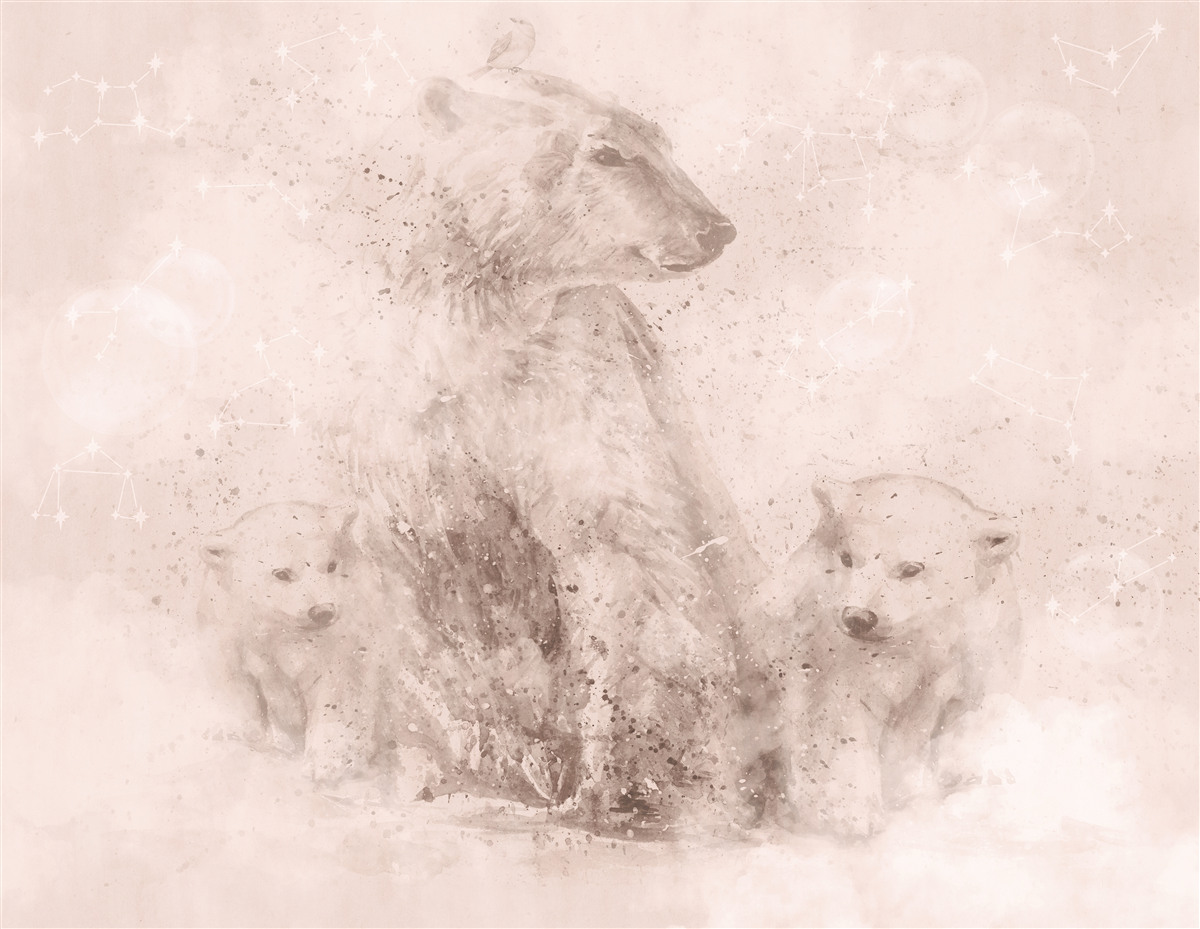 Fototapeta mama niedźwiedzica ze swoimi młodymi