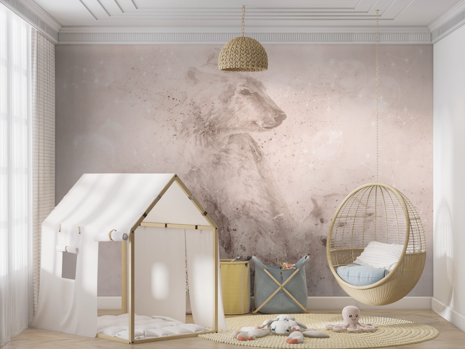 Fototapeta mama niedźwiedzica ze swoimi młodymi