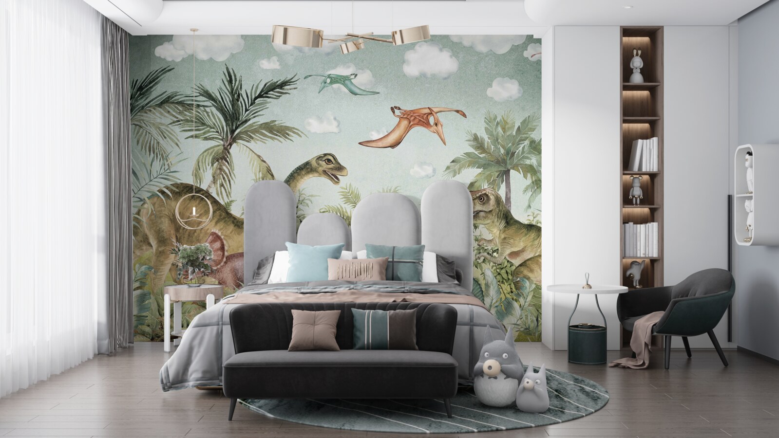 Fototapeta zieleń otacza dinozaury