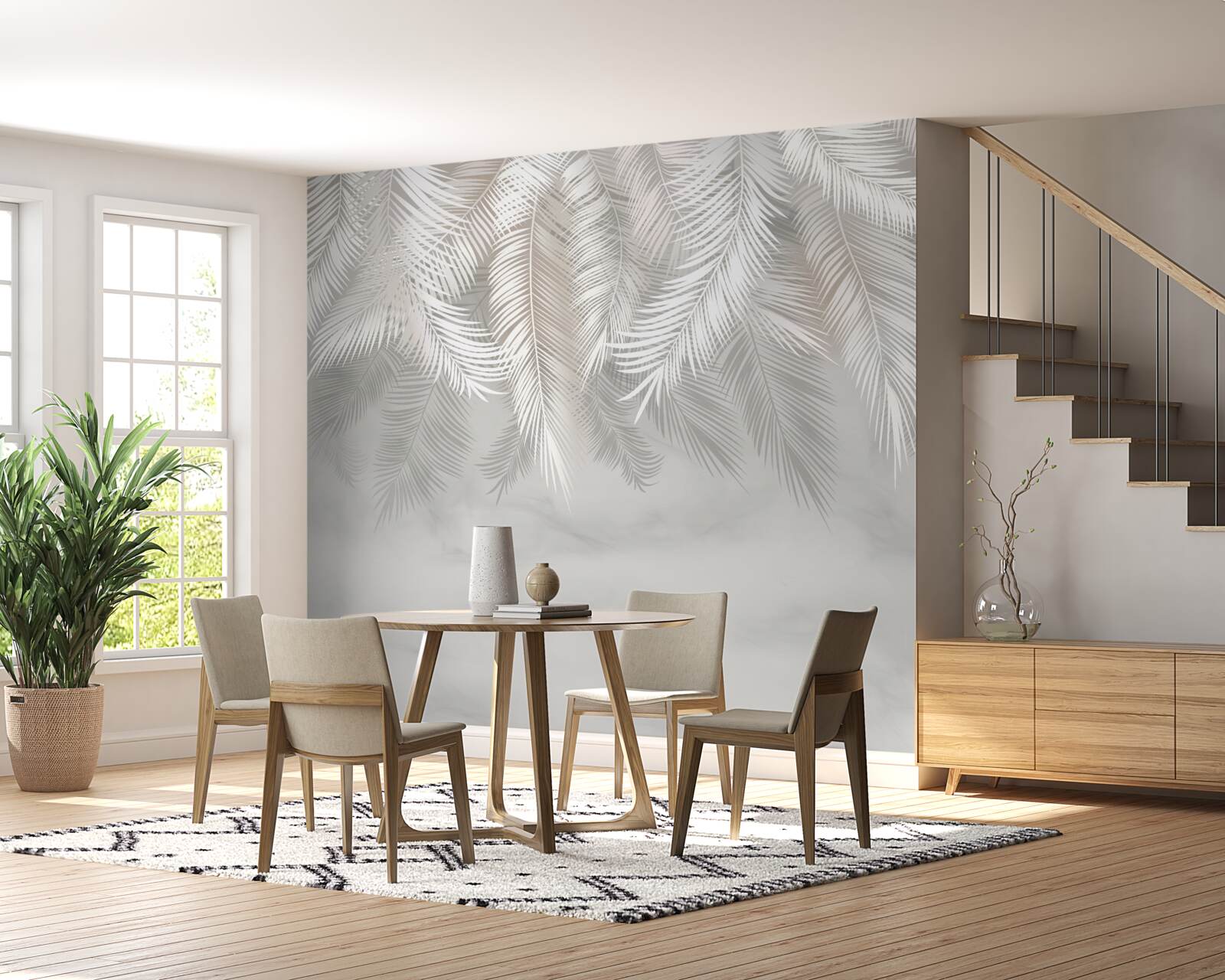 Fototapeta liście palmowe w ciemności