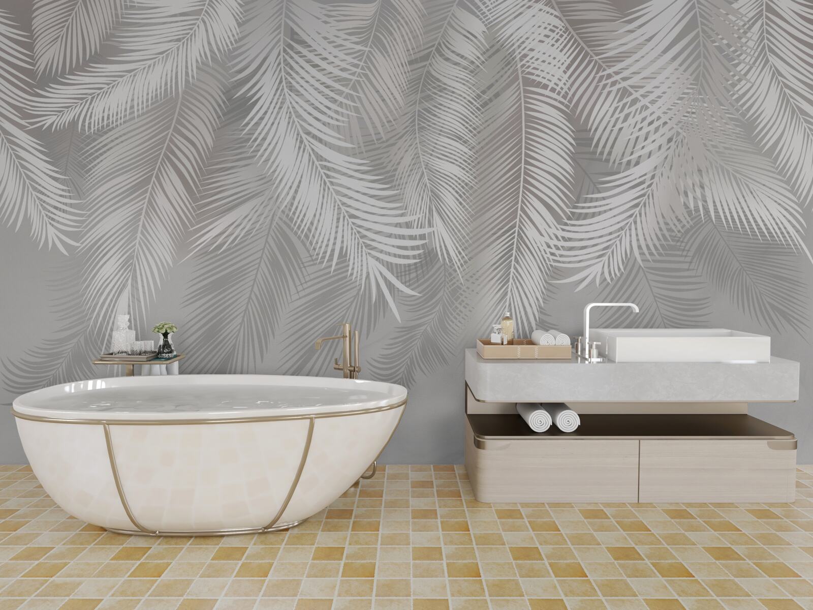 Fototapeta liście, białe i jasne, przypominają pióra