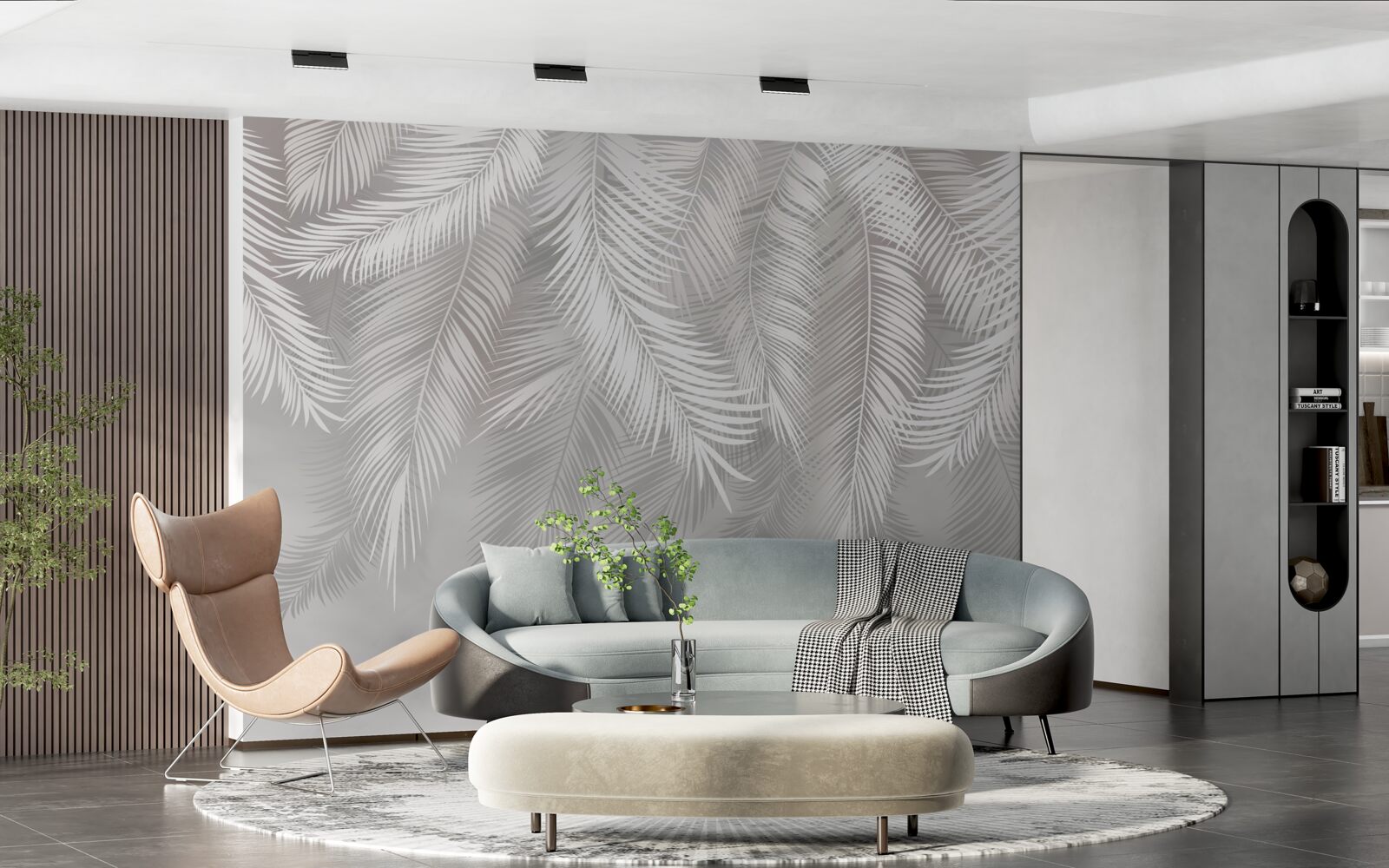 Fototapeta liście, białe i jasne, przypominają pióra