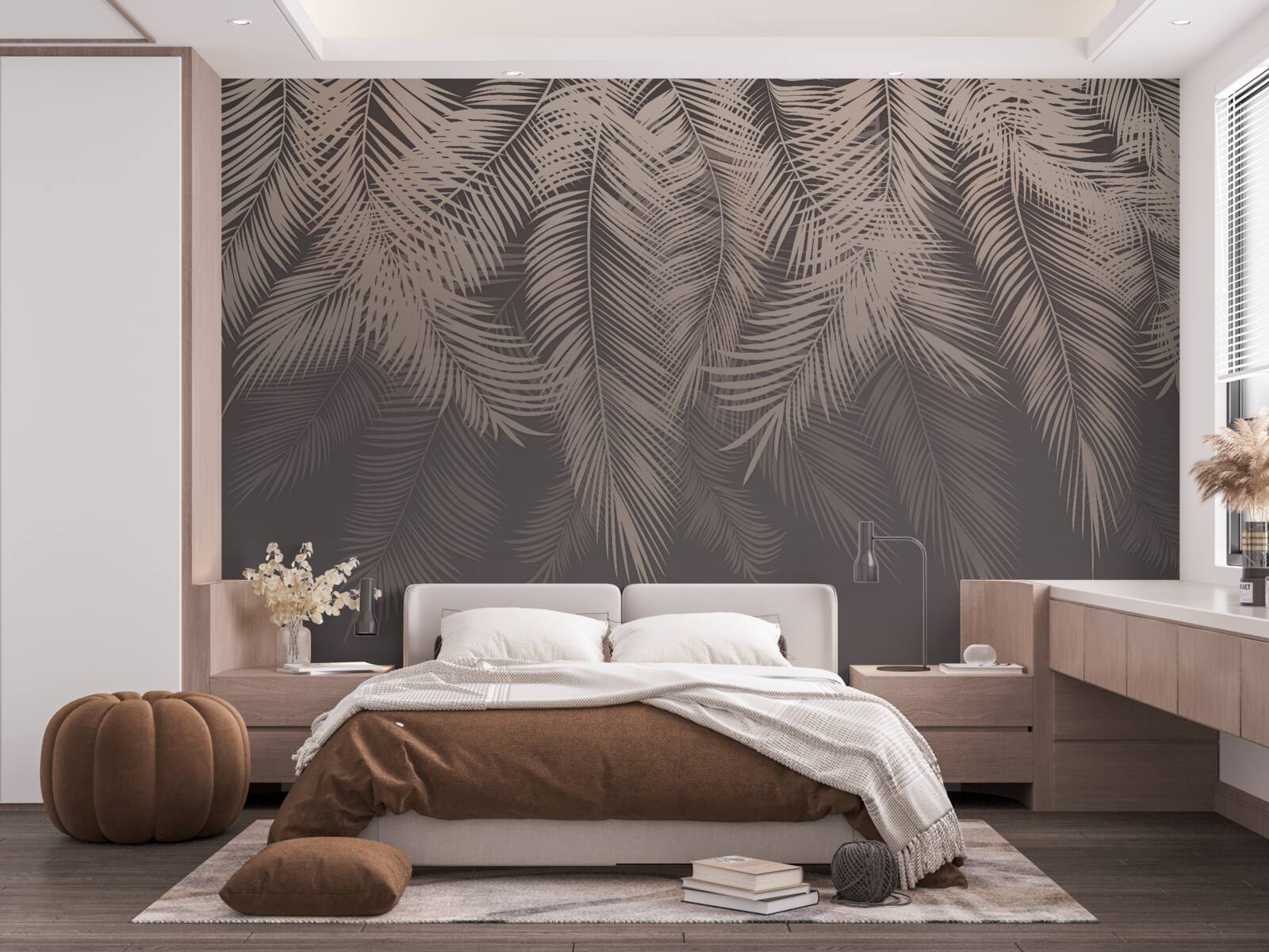 Fototapeta złote liście palmowe