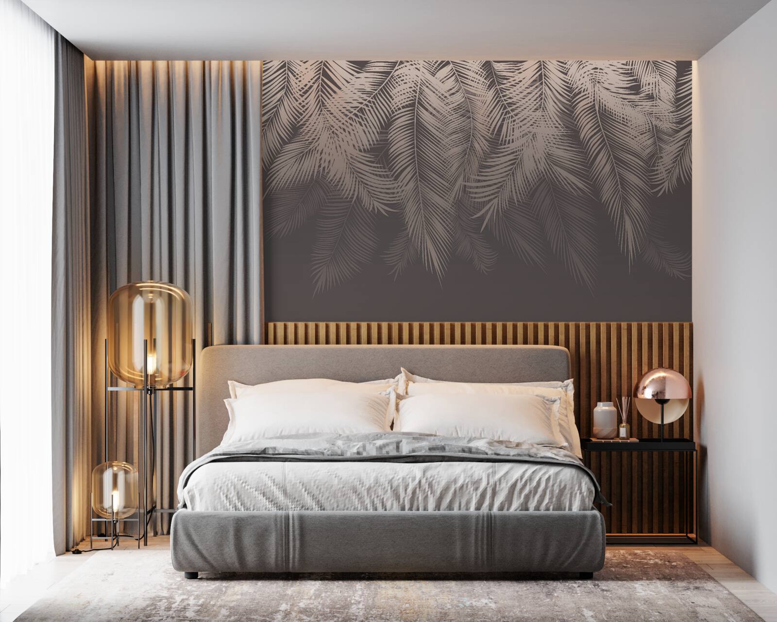 Fototapeta złote liście palmowe