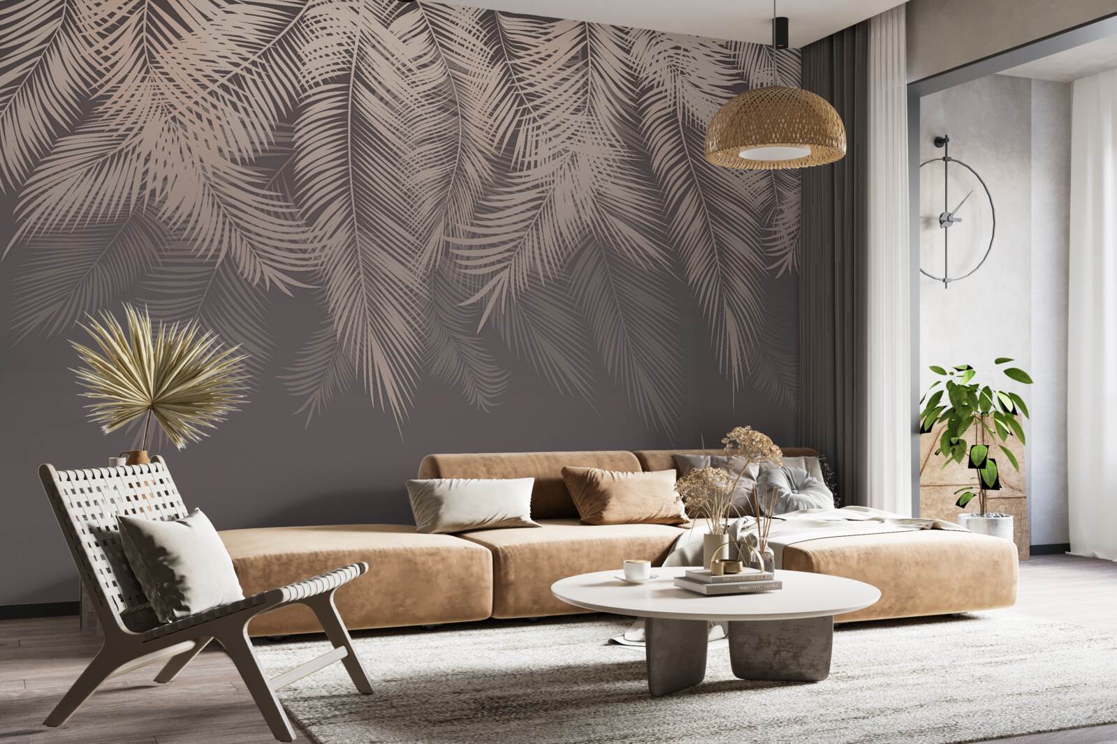 Fototapeta złote liście palmowe