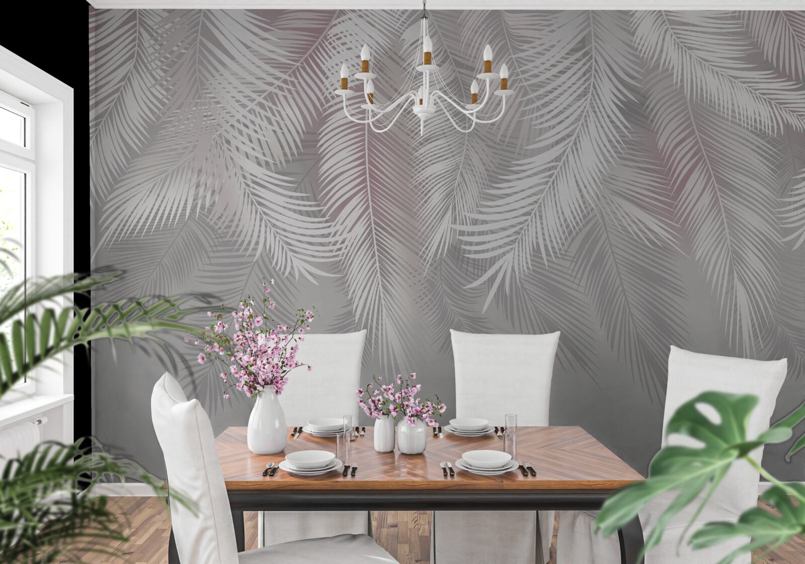 Fototapeta jasne liście na przyćmionym tle