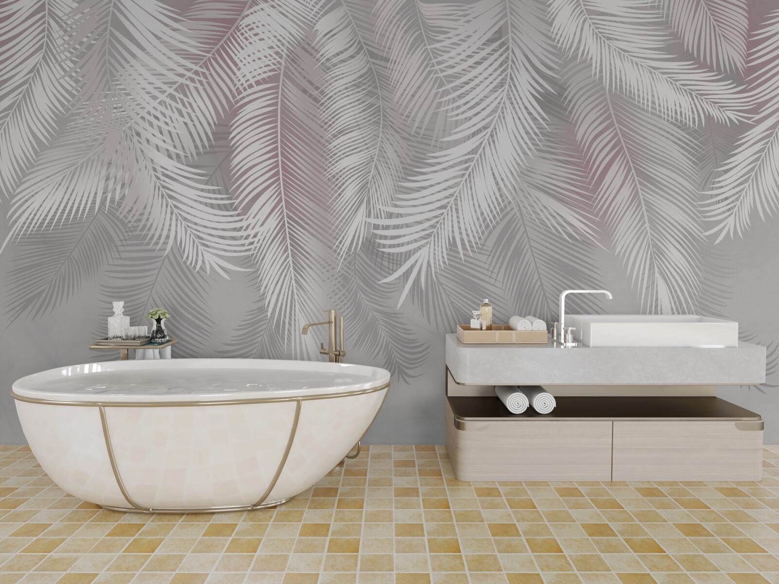 Fototapeta jasne liście na przyćmionym tle