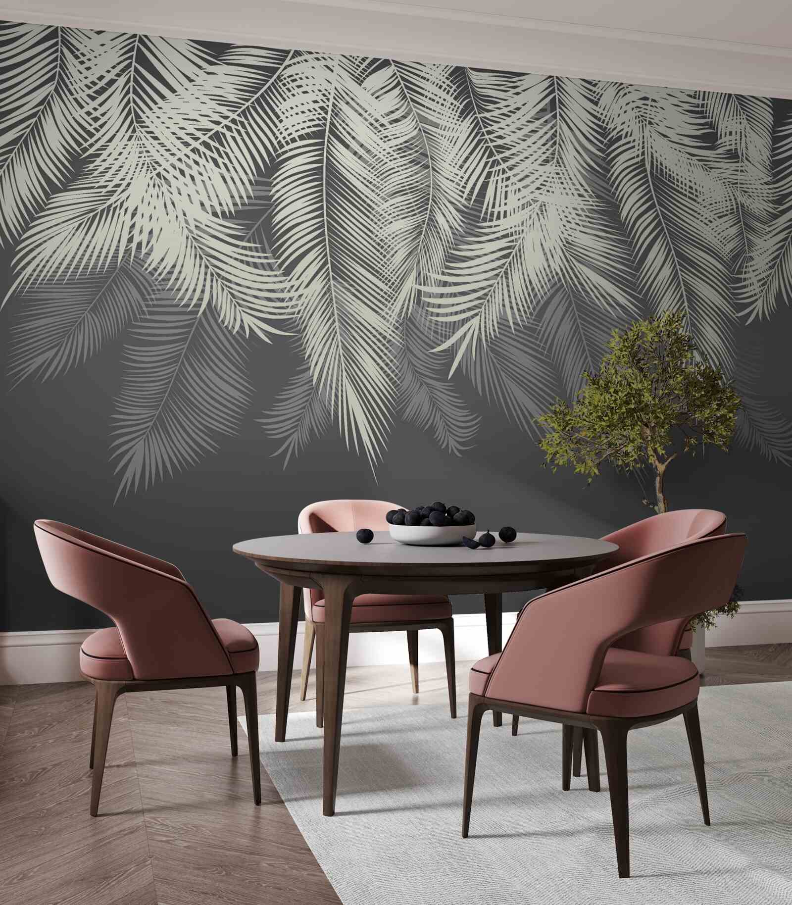 Fototapeta paproć odchodzi w ciemności nocy