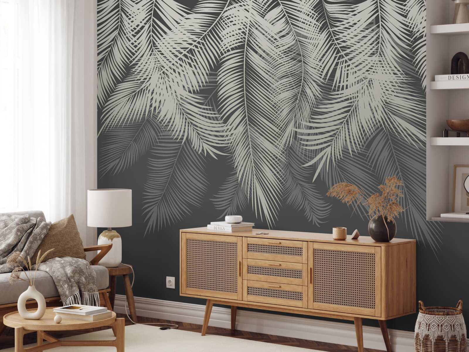 Fototapeta paproć odchodzi w ciemności nocy