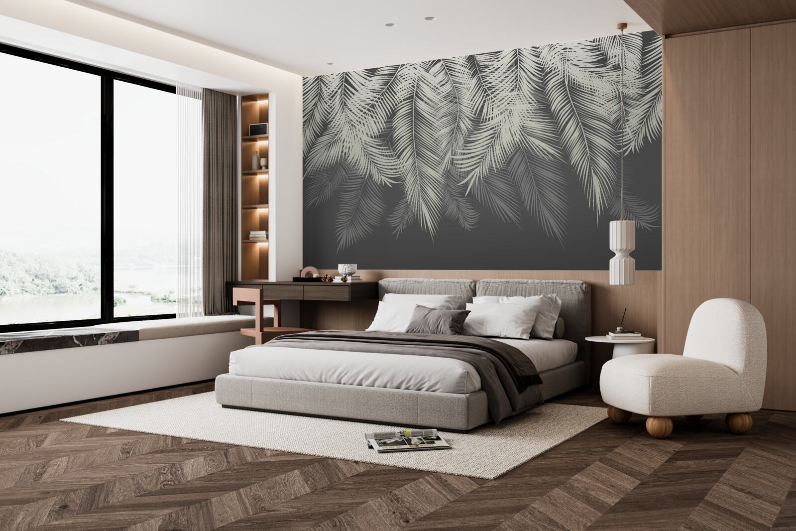 Fototapeta paproć odchodzi w ciemności nocy