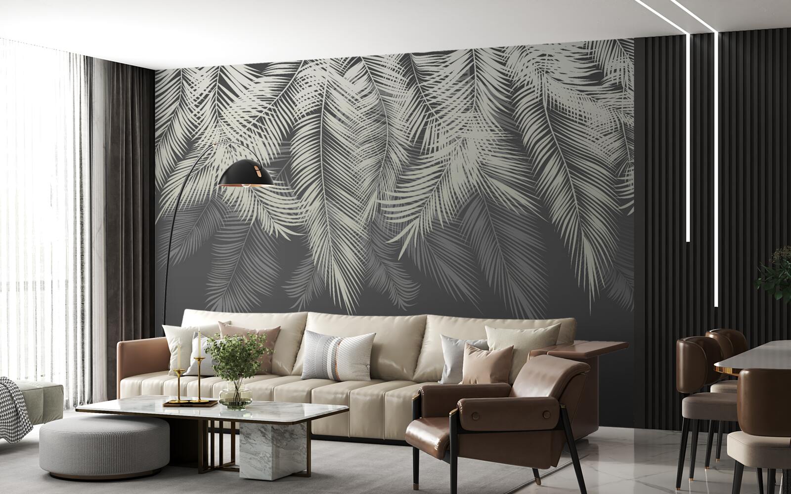 Fototapeta paproć odchodzi w ciemności nocy