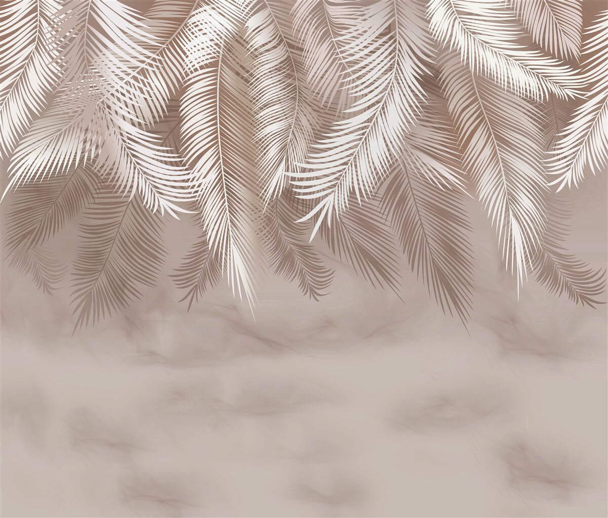 Fototapeta zwisające liście palm były obsypane bielą