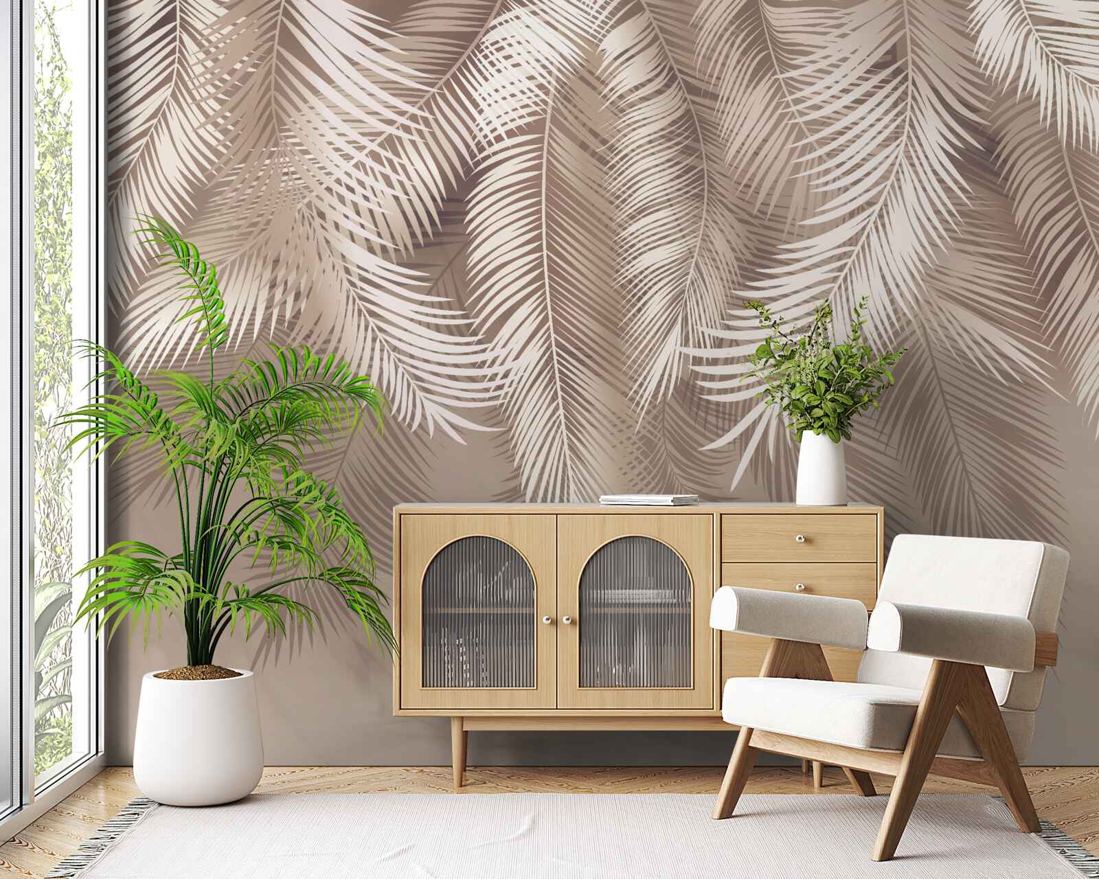 Fototapeta duże liście palmowe