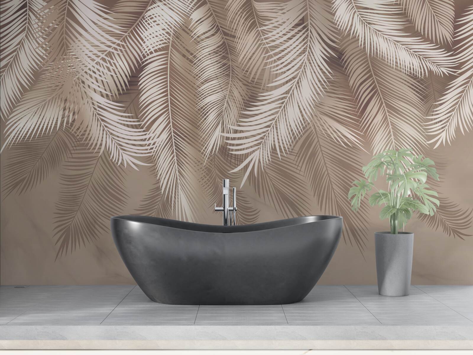 Fototapeta duże liście palmowe