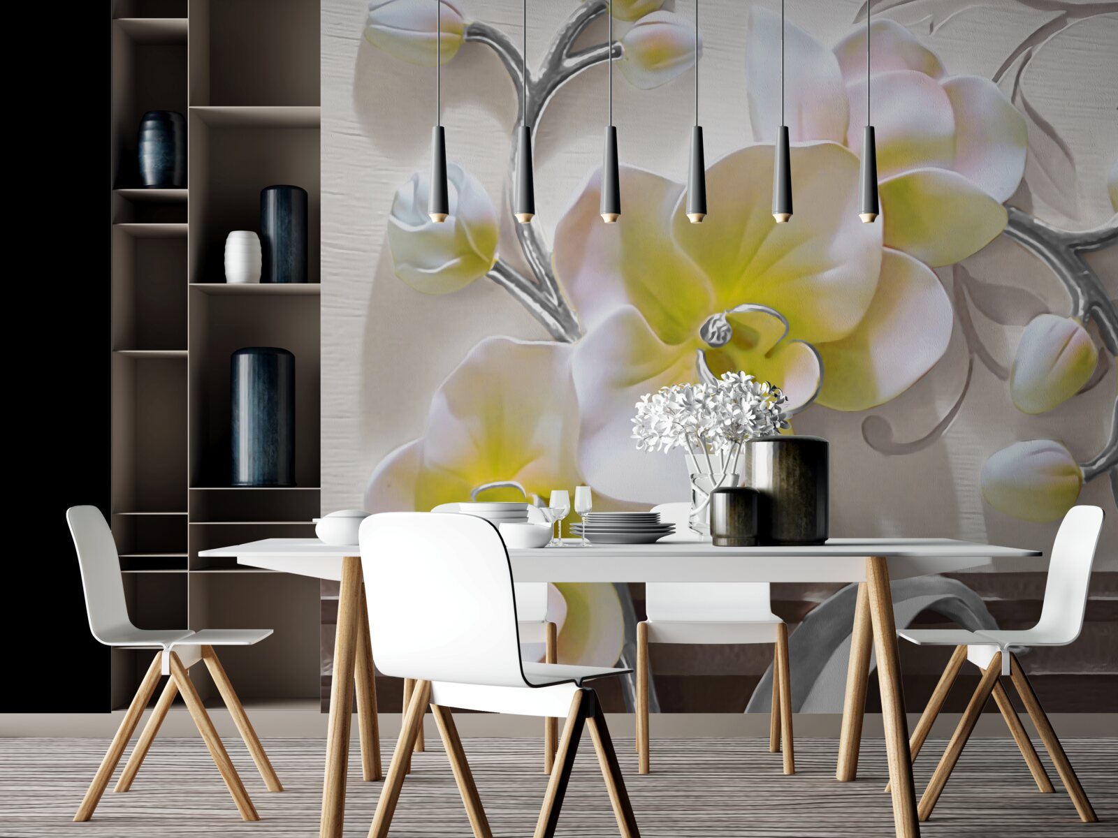 Fototapeta orchidea o wyjątkowej biało-żółtej barwie