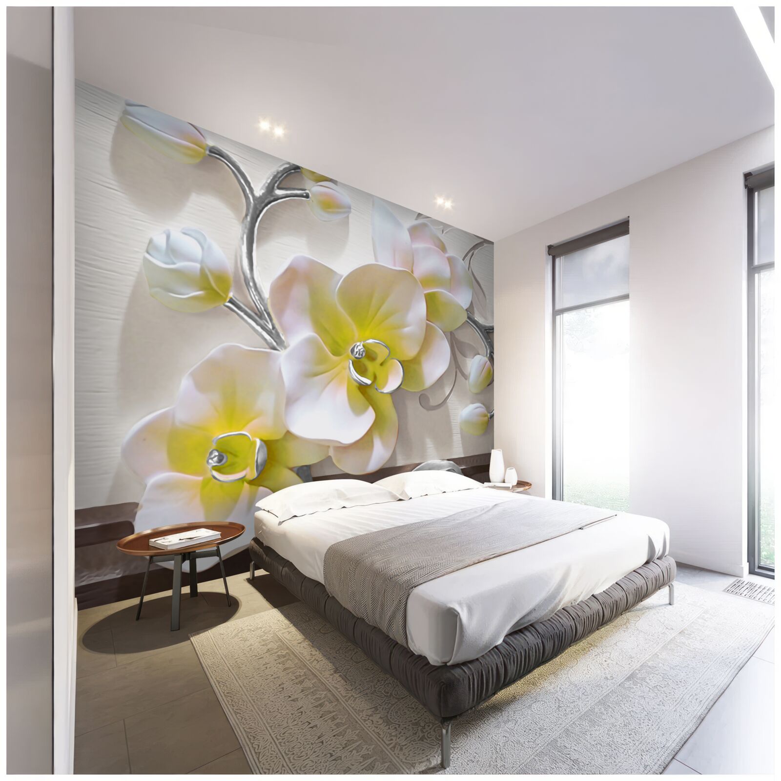 Fototapeta orchidea o wyjątkowej biało-żółtej barwie