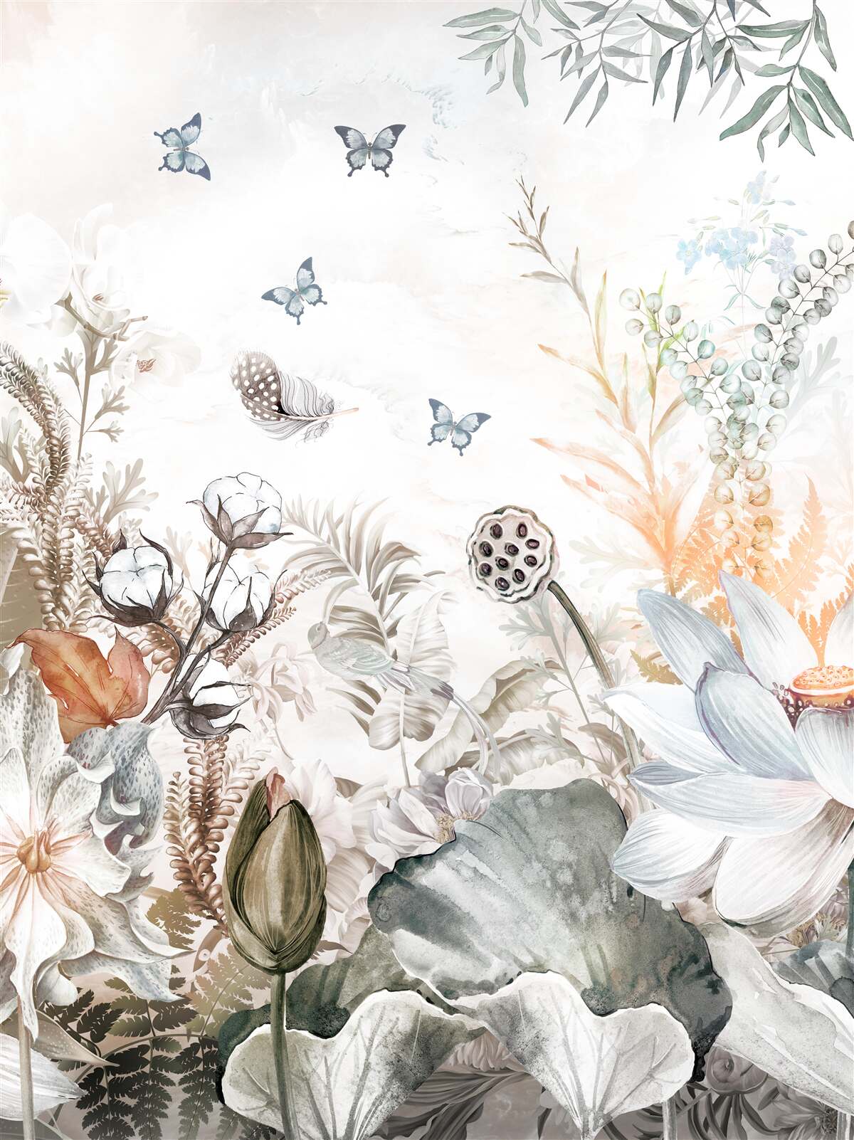 Fototapeta kwitną motyle i lasy tropikalne