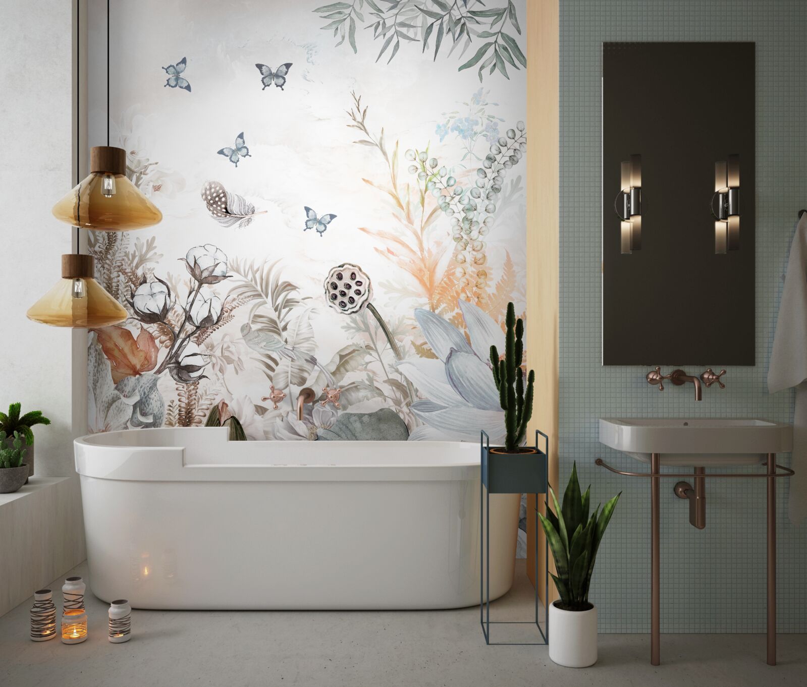 Fototapeta kwitną motyle i lasy tropikalne