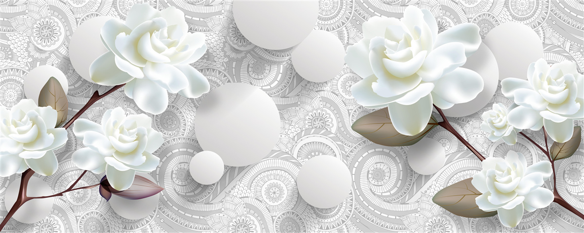 Fototapeta piękno białych pąków kwiatowych odbija się w wodzie