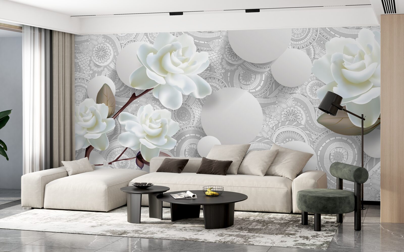 Fototapeta piękno białych pąków kwiatowych odbija się w wodzie