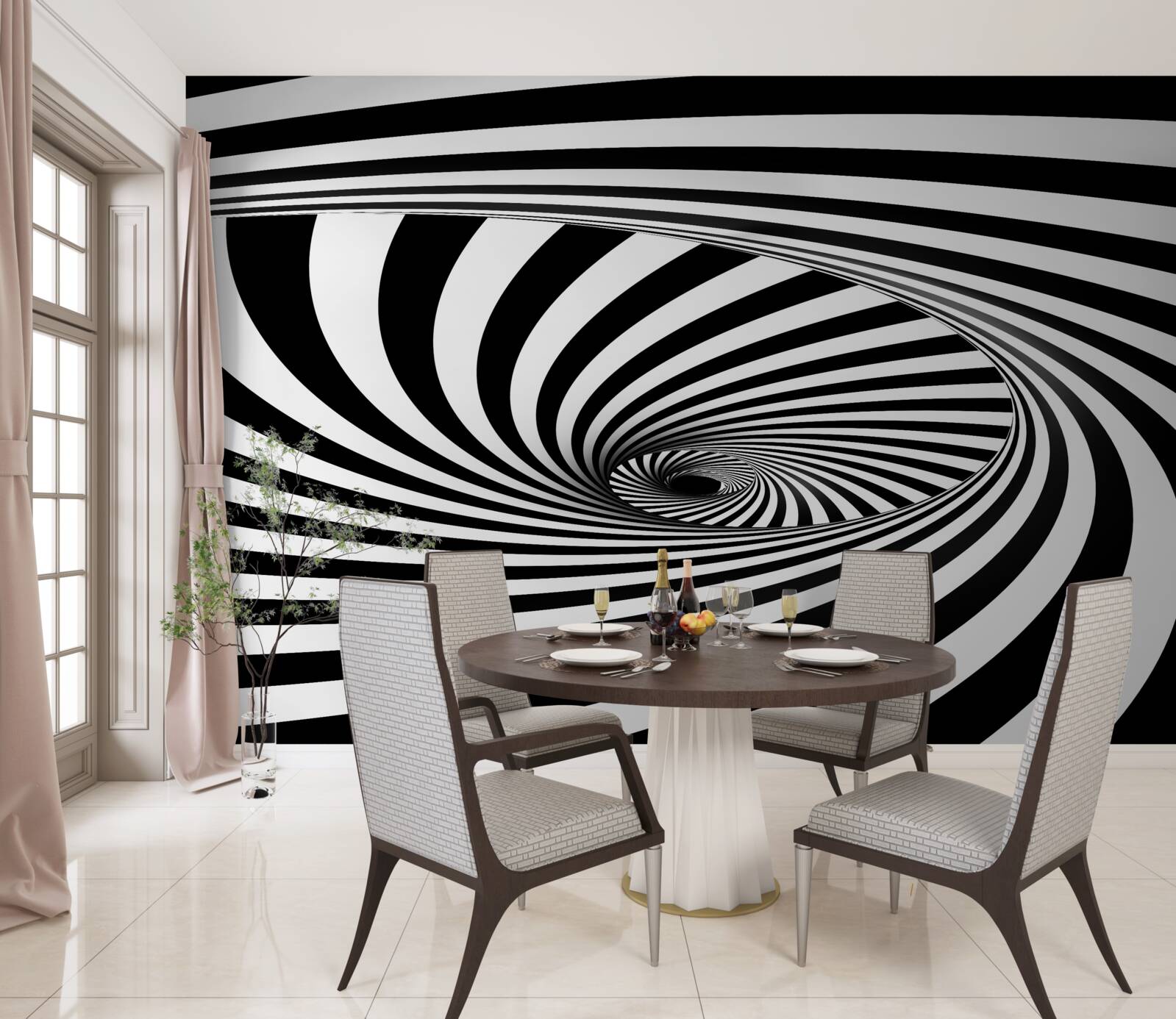 Fototapeta wir pochłania paski bieli i czerni