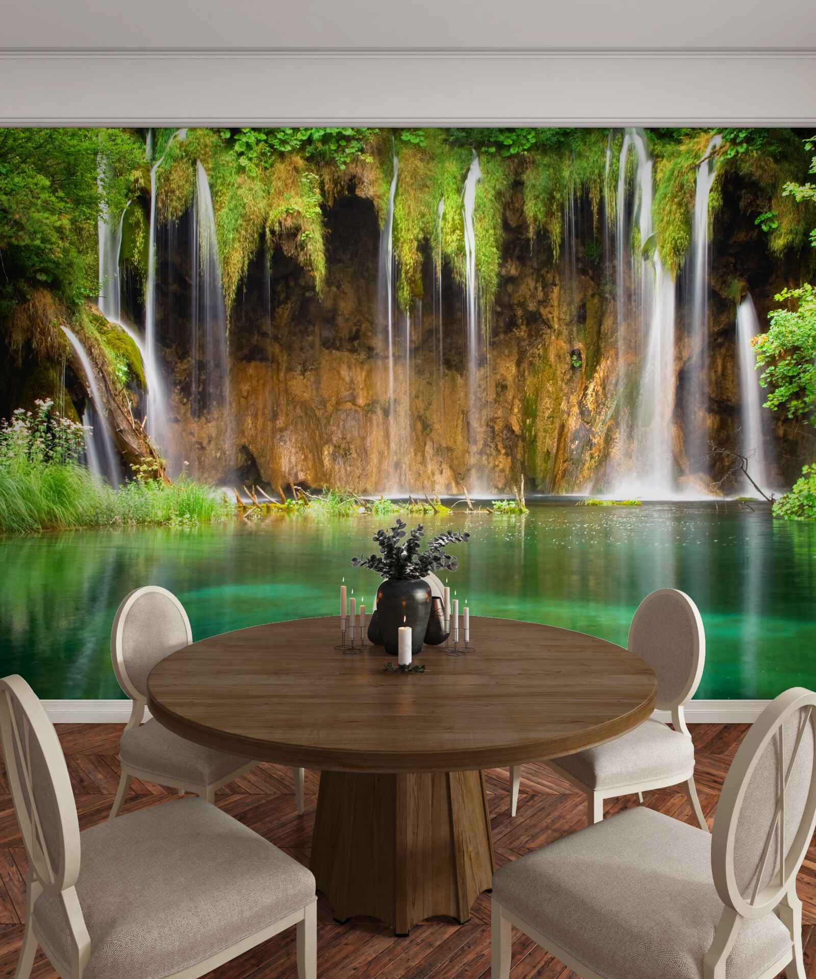 Fototapeta uroczy wodospad w górach