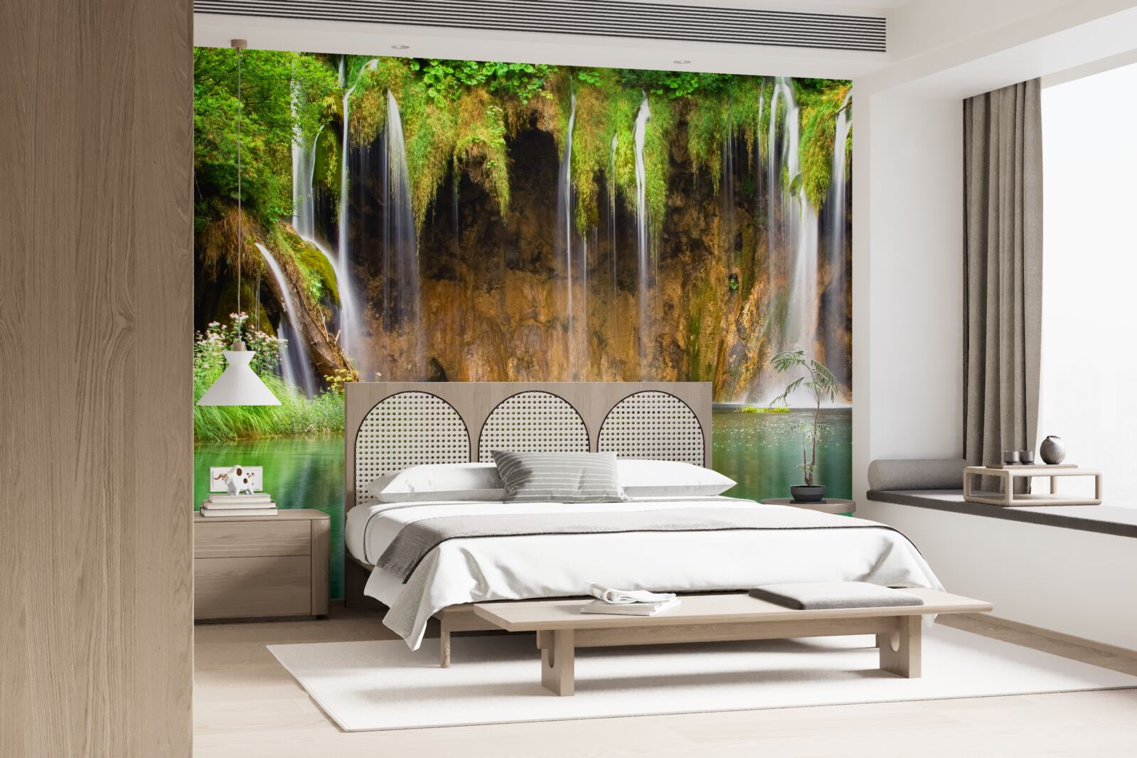 Fototapeta uroczy wodospad w górach