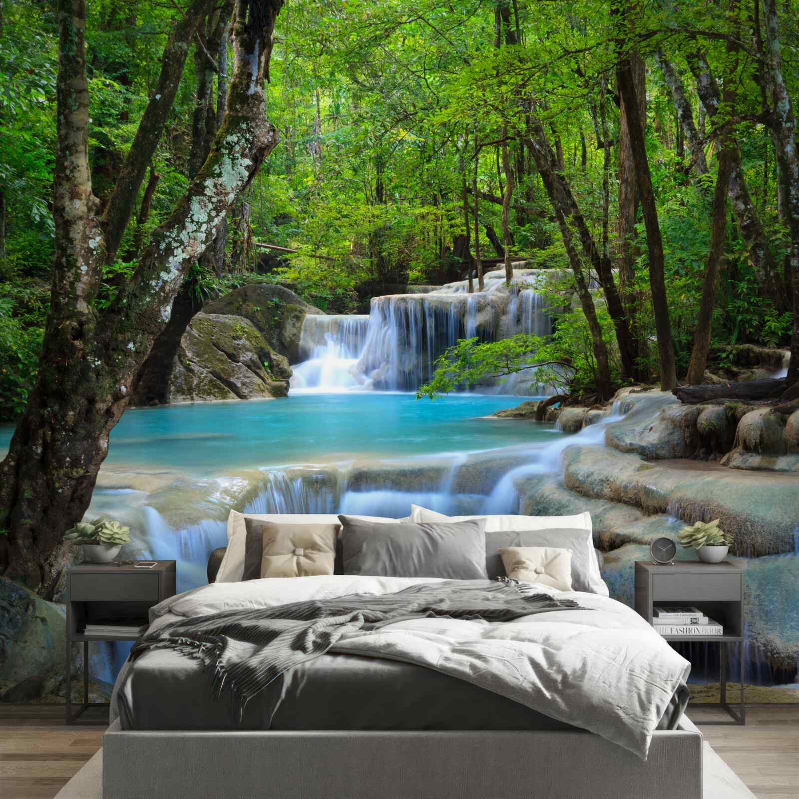 Fototapeta wody leśnego wodospadu są czyste i błękitne