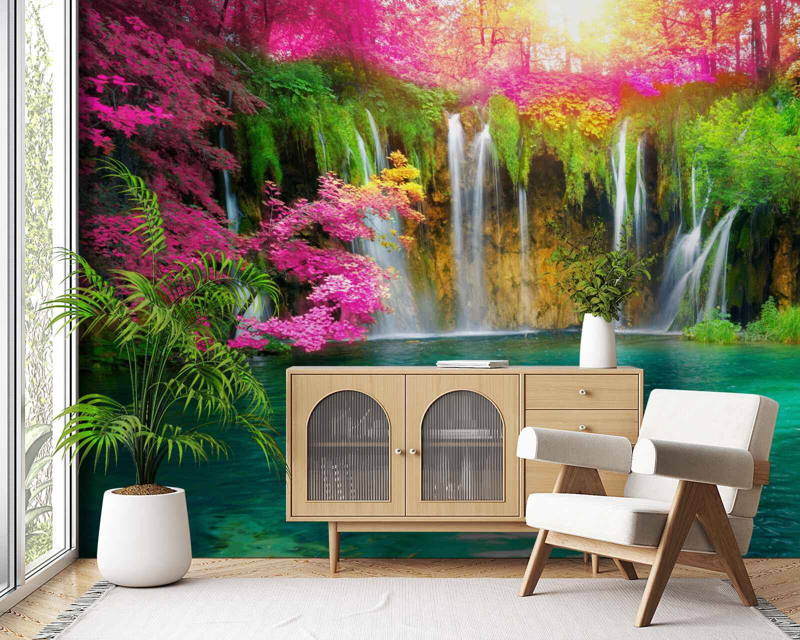 Fototapeta wodospad ma czystą wodę i wygląda jak kawałek raju