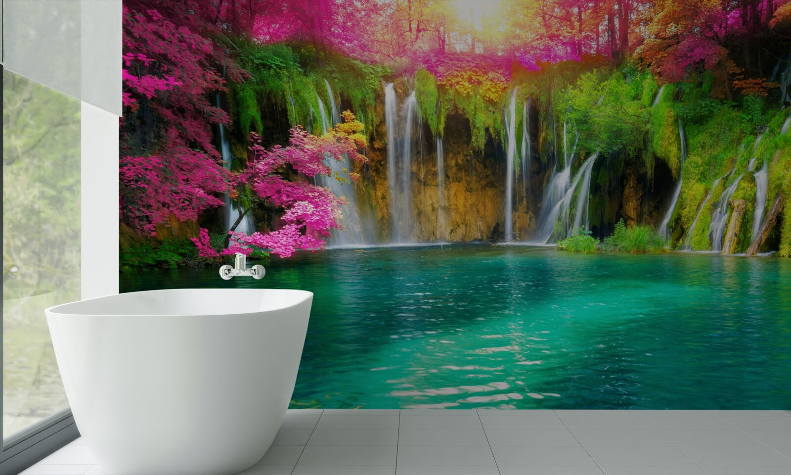 Fototapeta wodospad ma czystą wodę i wygląda jak kawałek raju