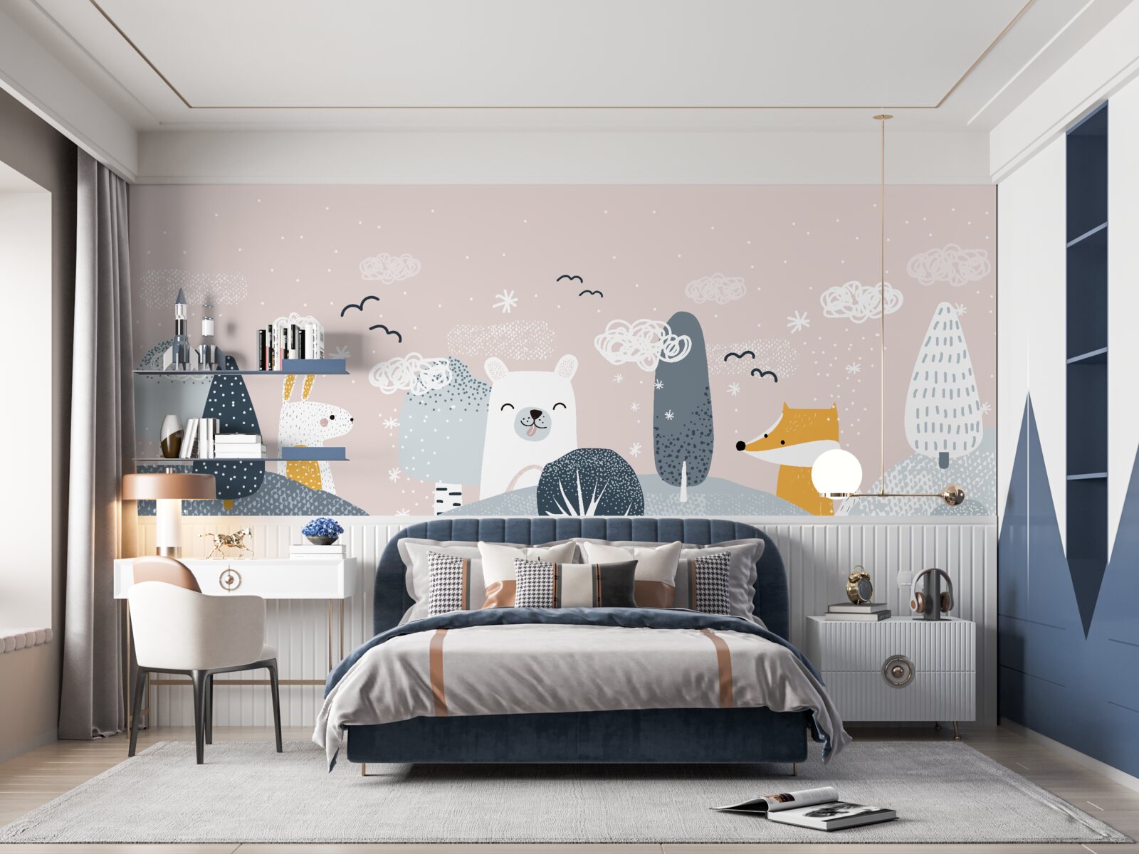 Fototapeta zwierzęta przedstawione w lesie