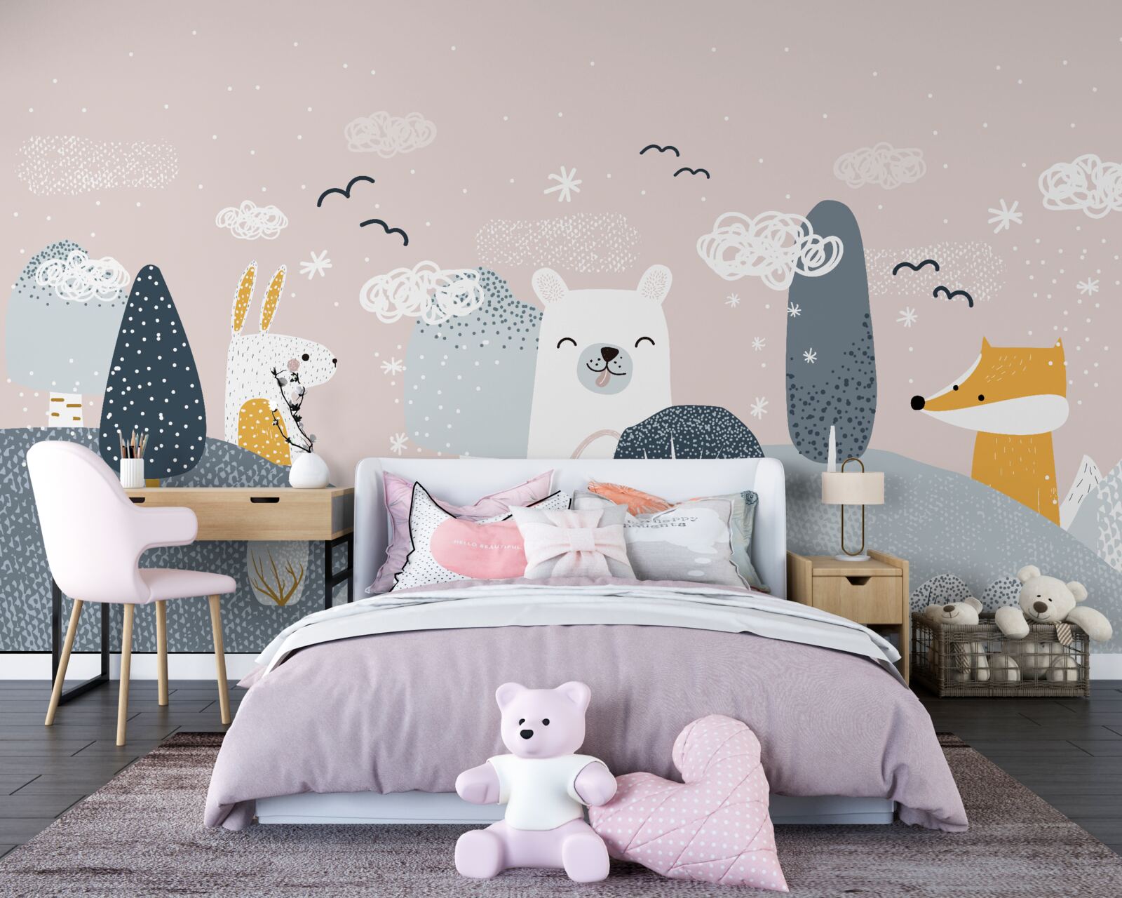 Fototapeta zwierzęta przedstawione w lesie