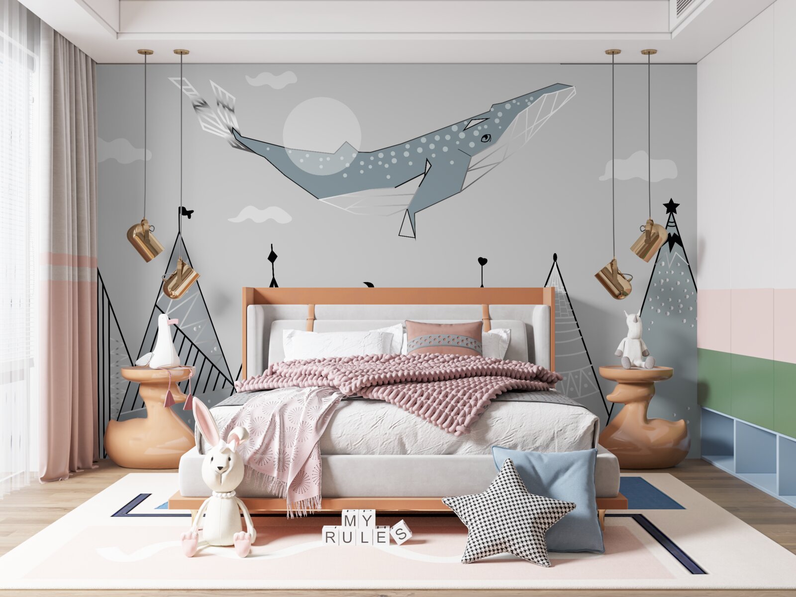 Fototapeta kaszalot wznosi się nad górami