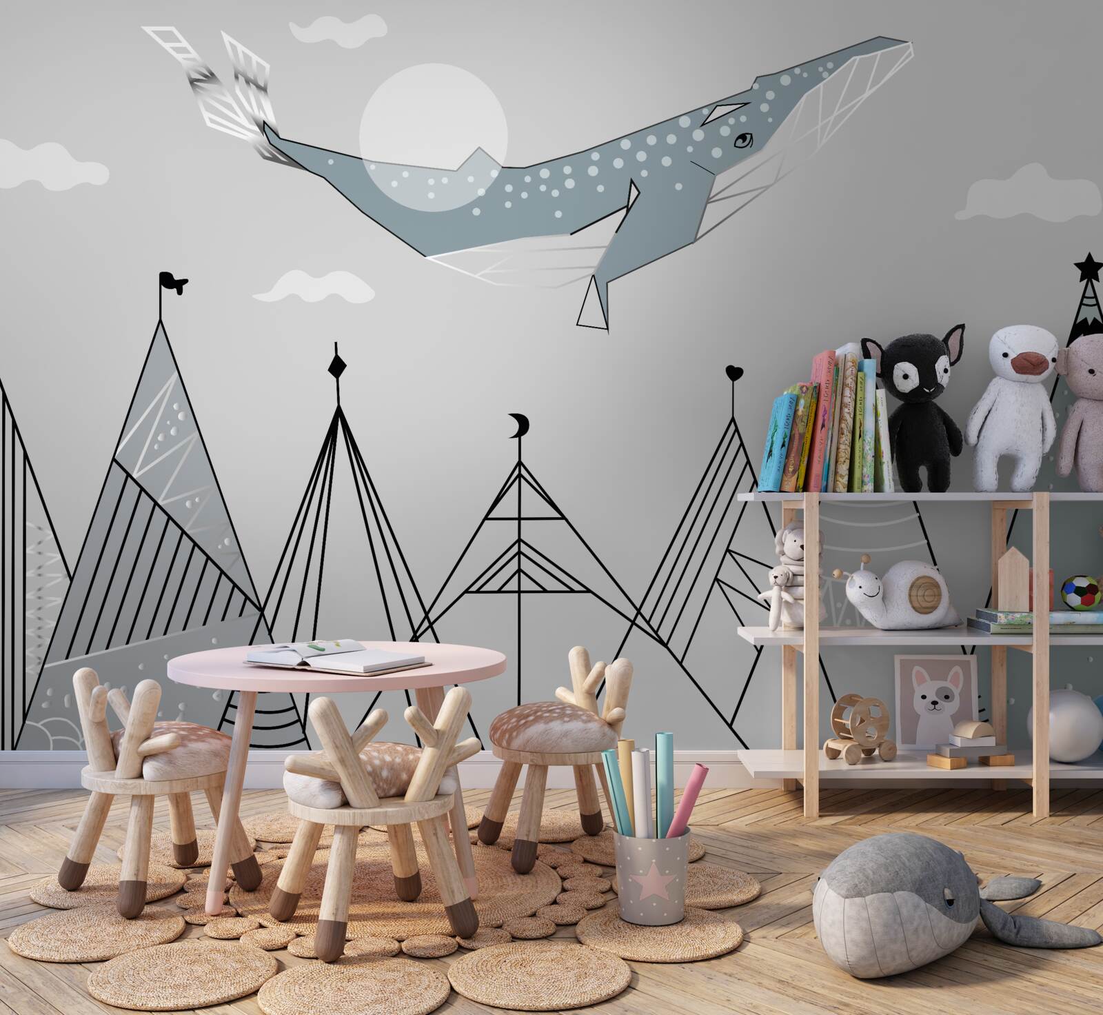 Fototapeta kaszalot wznosi się nad górami