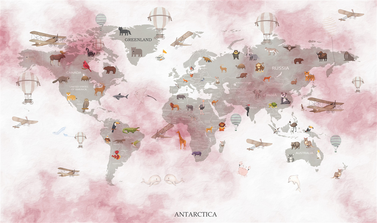 Fototapeta szczegółowa mapa świata