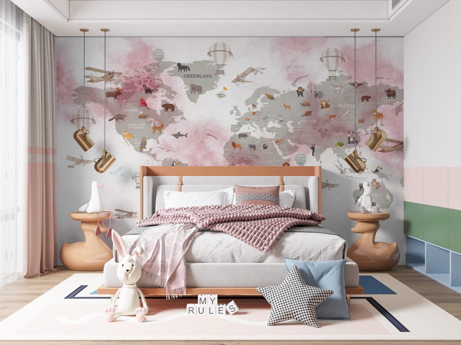 Fototapeta szczegółowa mapa świata