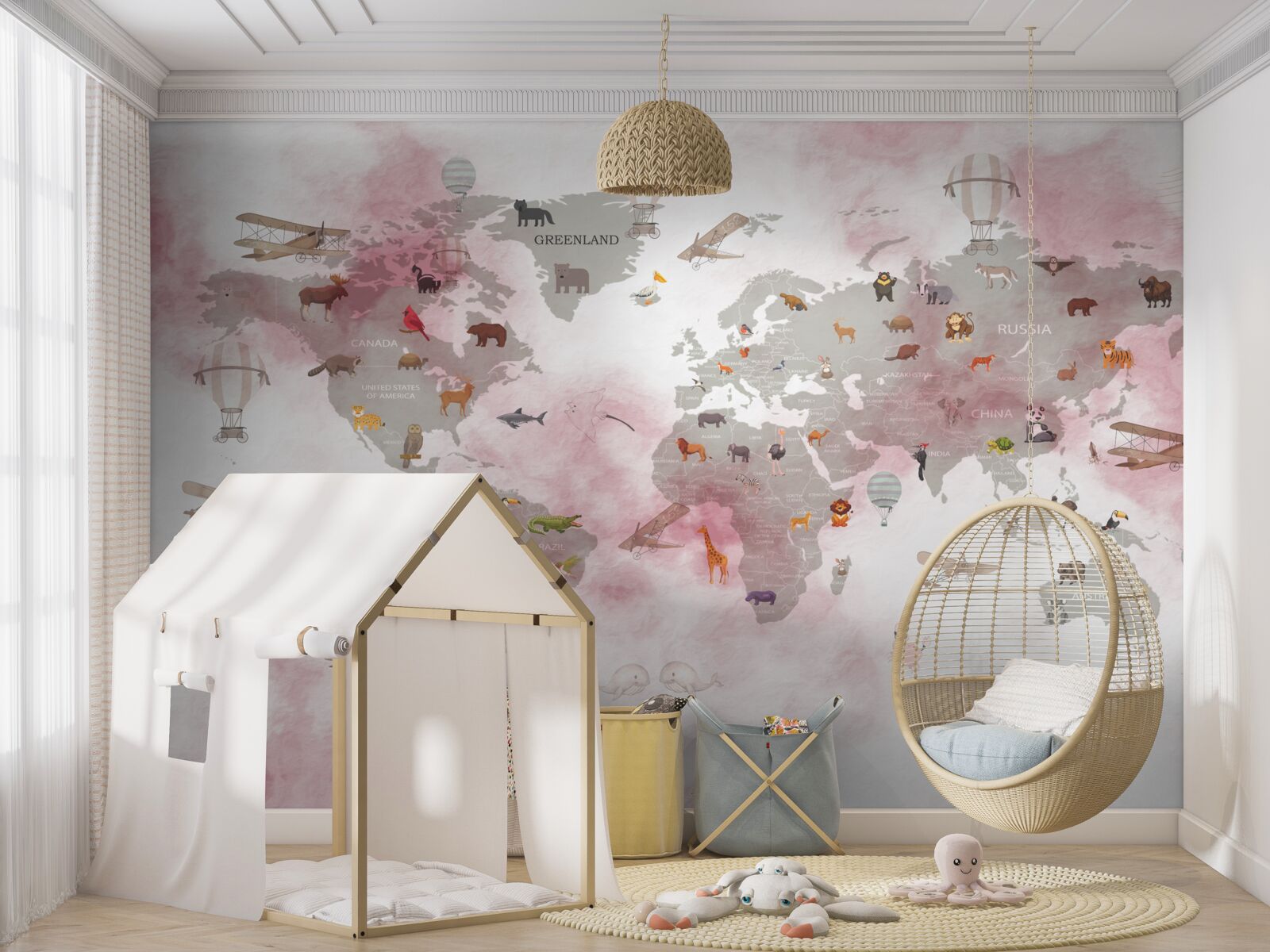 Fototapeta szczegółowa mapa świata