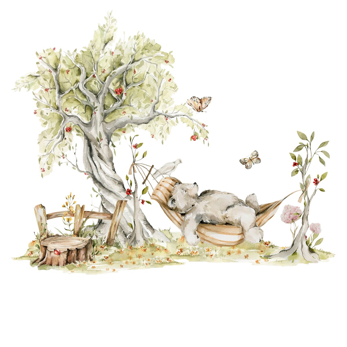 Fototapeta niedźwiedź relaksuje się na hamaku