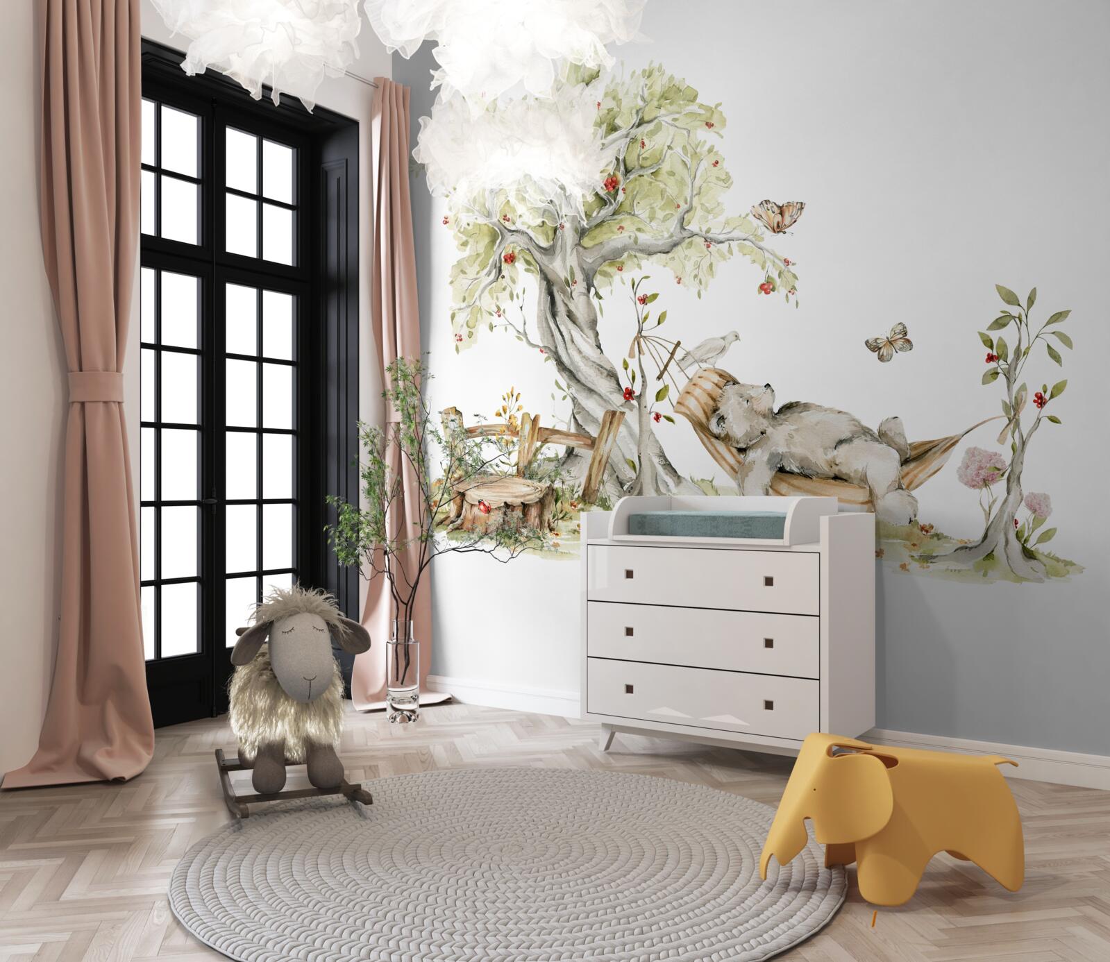 Fototapeta niedźwiedź relaksuje się na hamaku