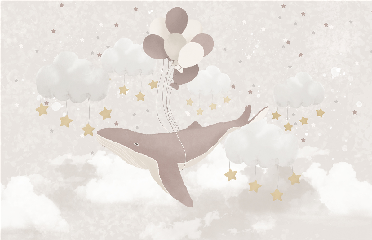 Fototapeta kaszalot unosi się na balonach