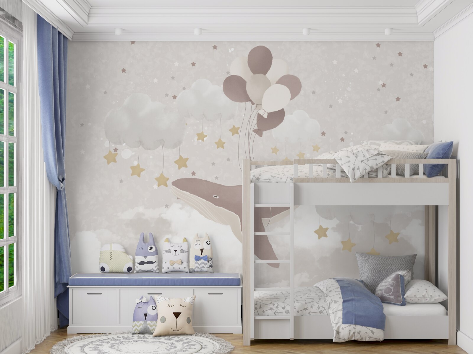 Fototapeta kaszalot unosi się na balonach