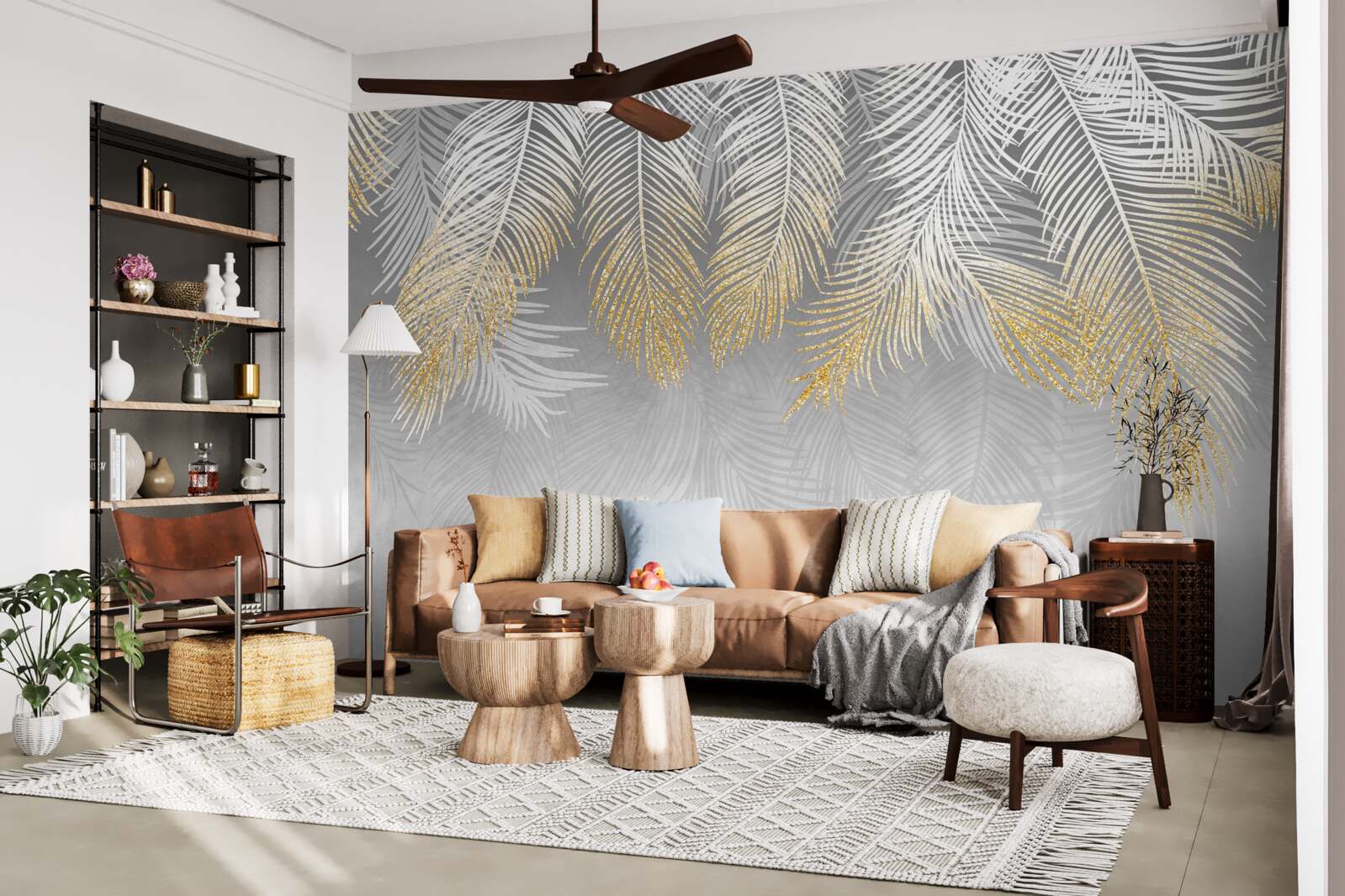 Fototapeta paproć z białego złota