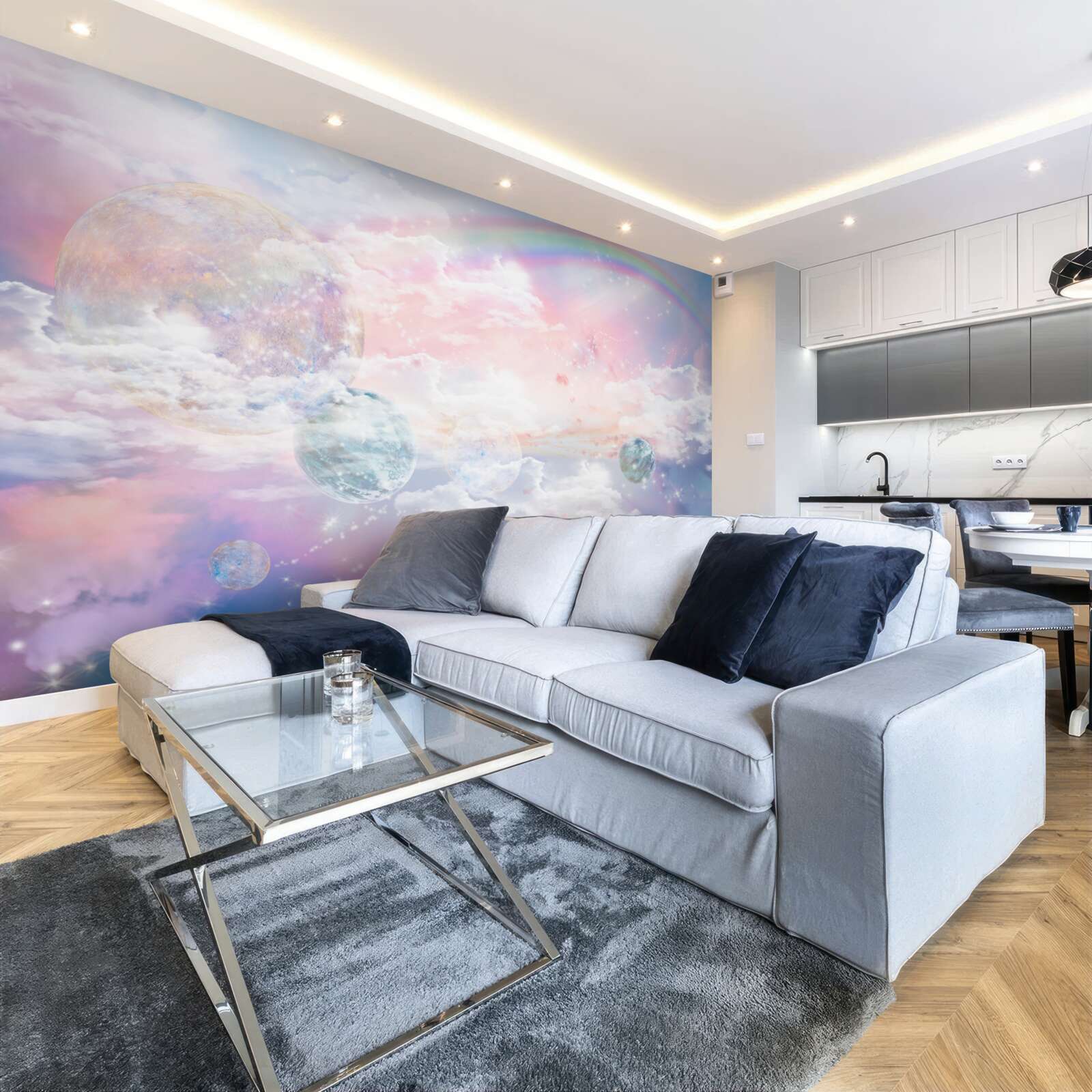 Fototapeta niebo pełne romantyzmu i tęcz