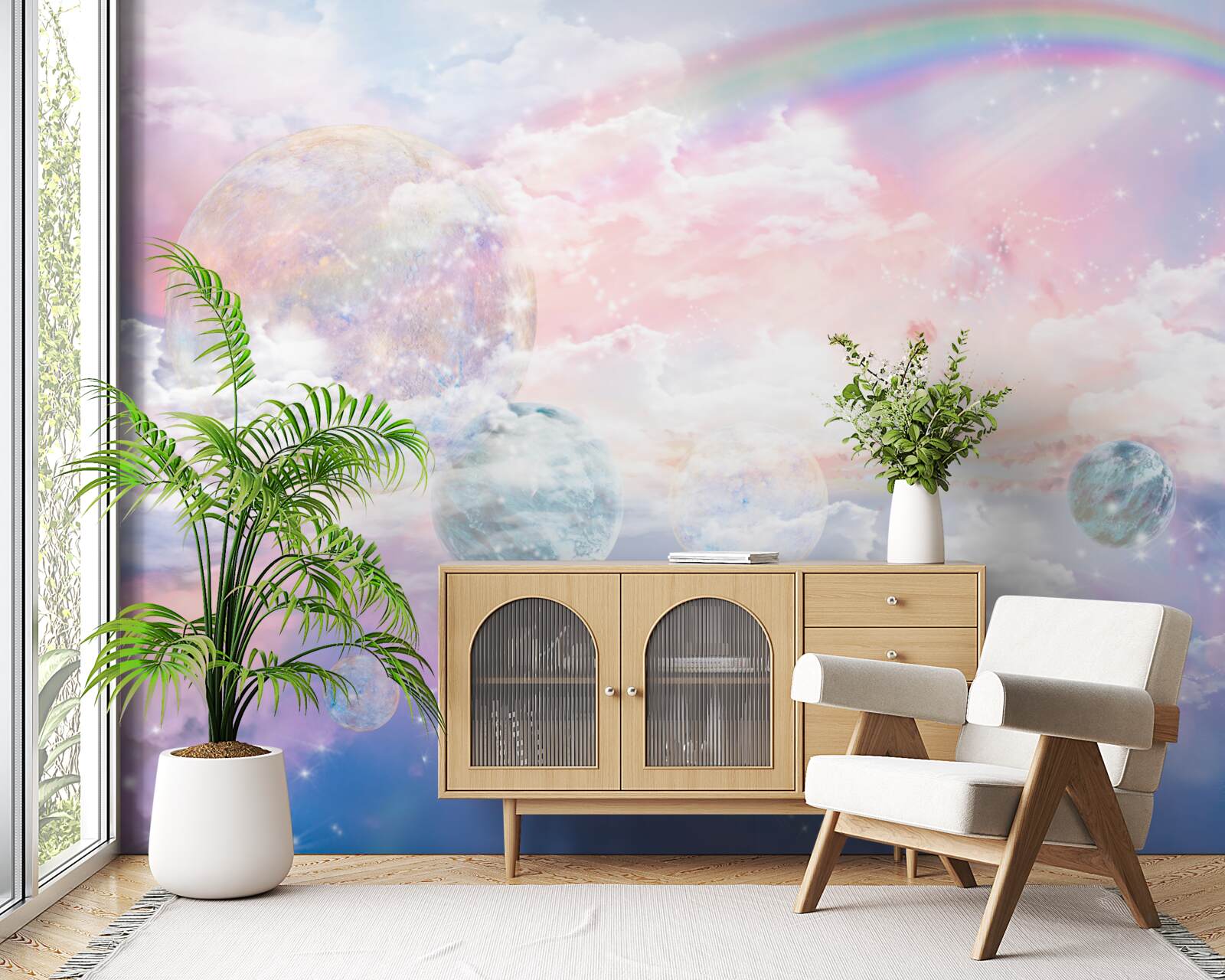 Fototapeta niebo pełne romantyzmu i tęcz