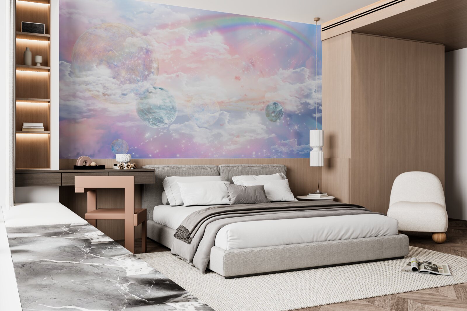 Fototapeta niebo pełne romantyzmu i tęcz