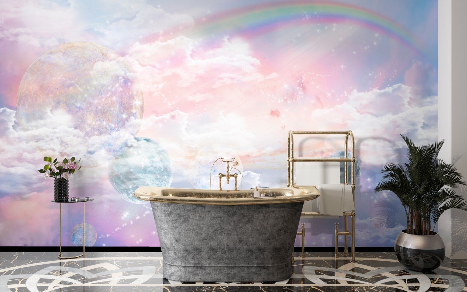 Fototapeta niebo pełne romantyzmu i tęcz