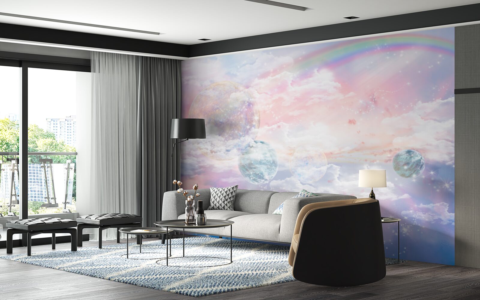 Fototapeta niebo pełne romantyzmu i tęcz