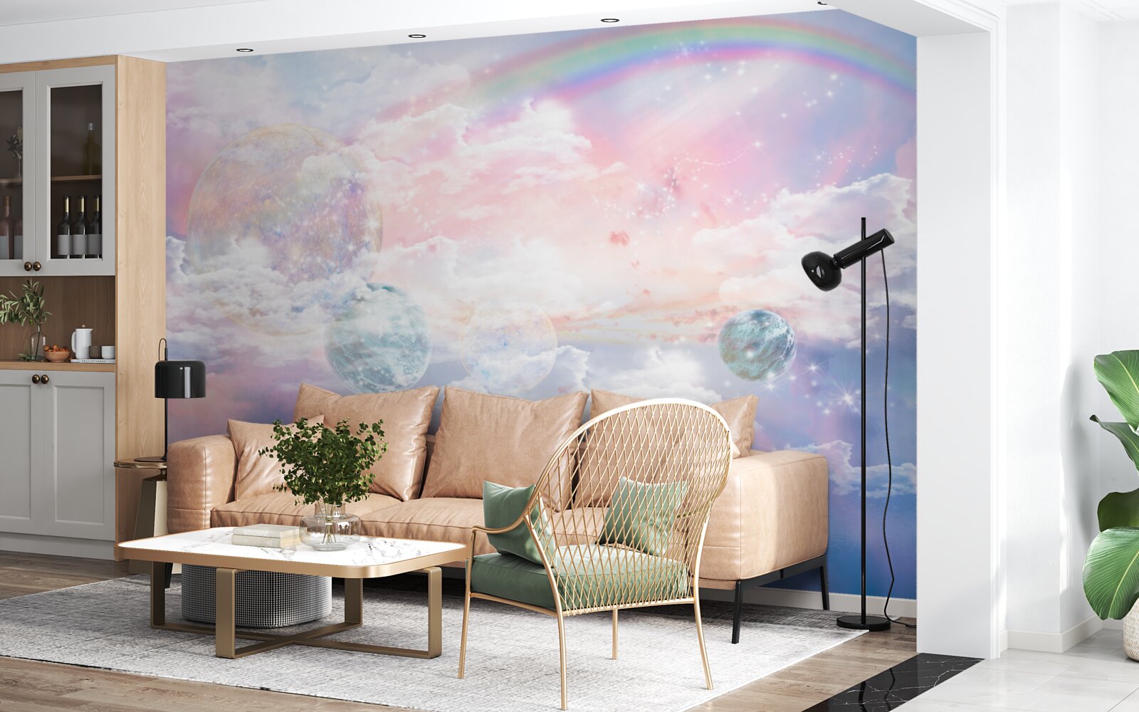 Fototapeta niebo pełne romantyzmu i tęcz