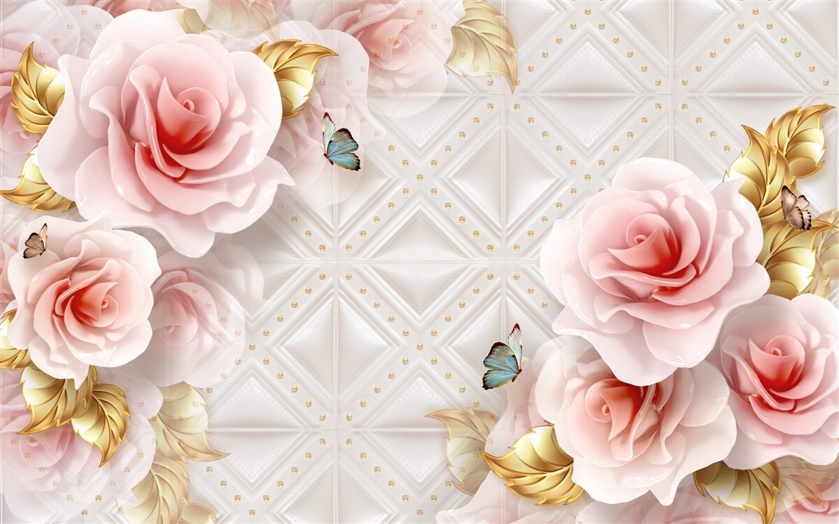 Fototapeta jasnoróżowa róża odsłania swoje luksusowe pąki