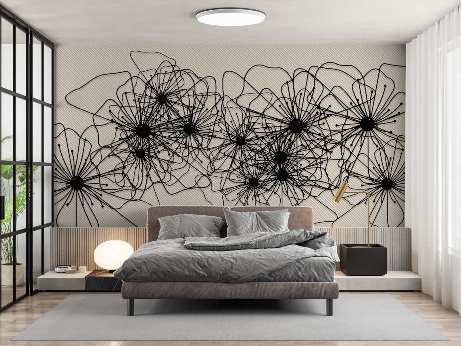 Fototapeta streszczenie kwiaty maku na brązowym tle